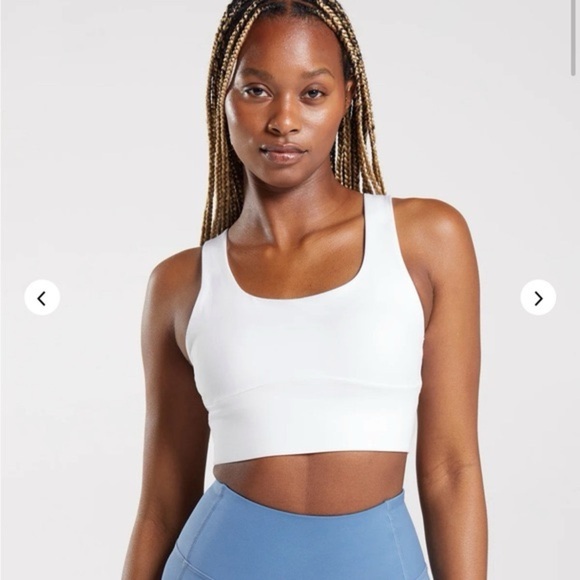 Gymshark Longline Sports Bra - White - Picture 2 of 5
